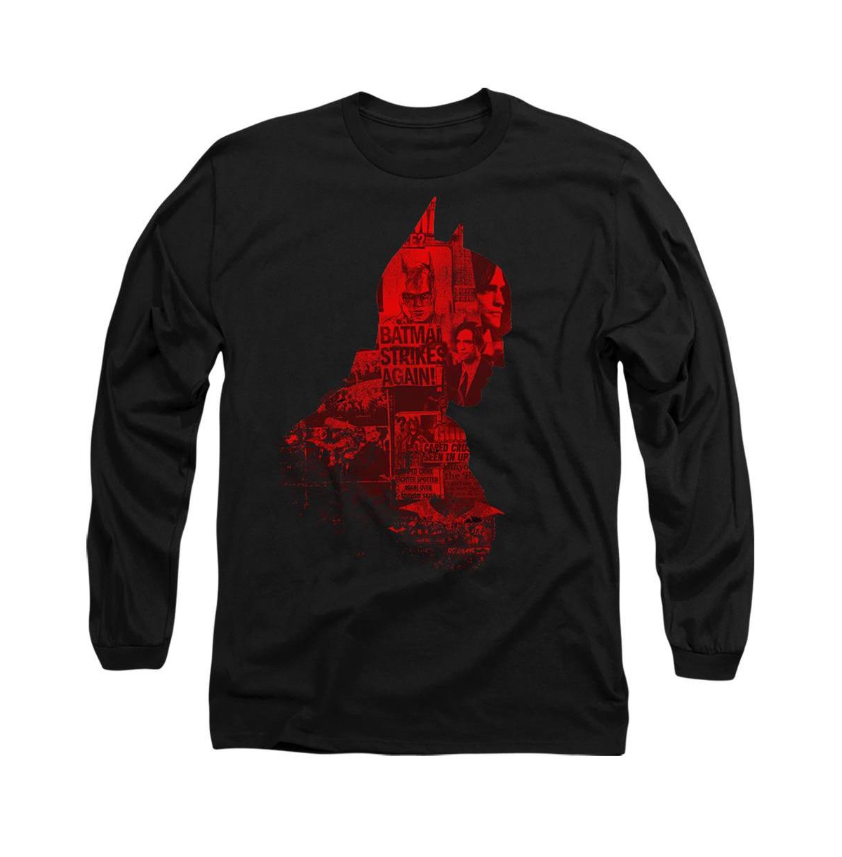 Men's The (2022) News Silhouette Long Sleeve Adult Tee / T-Shirt - Black