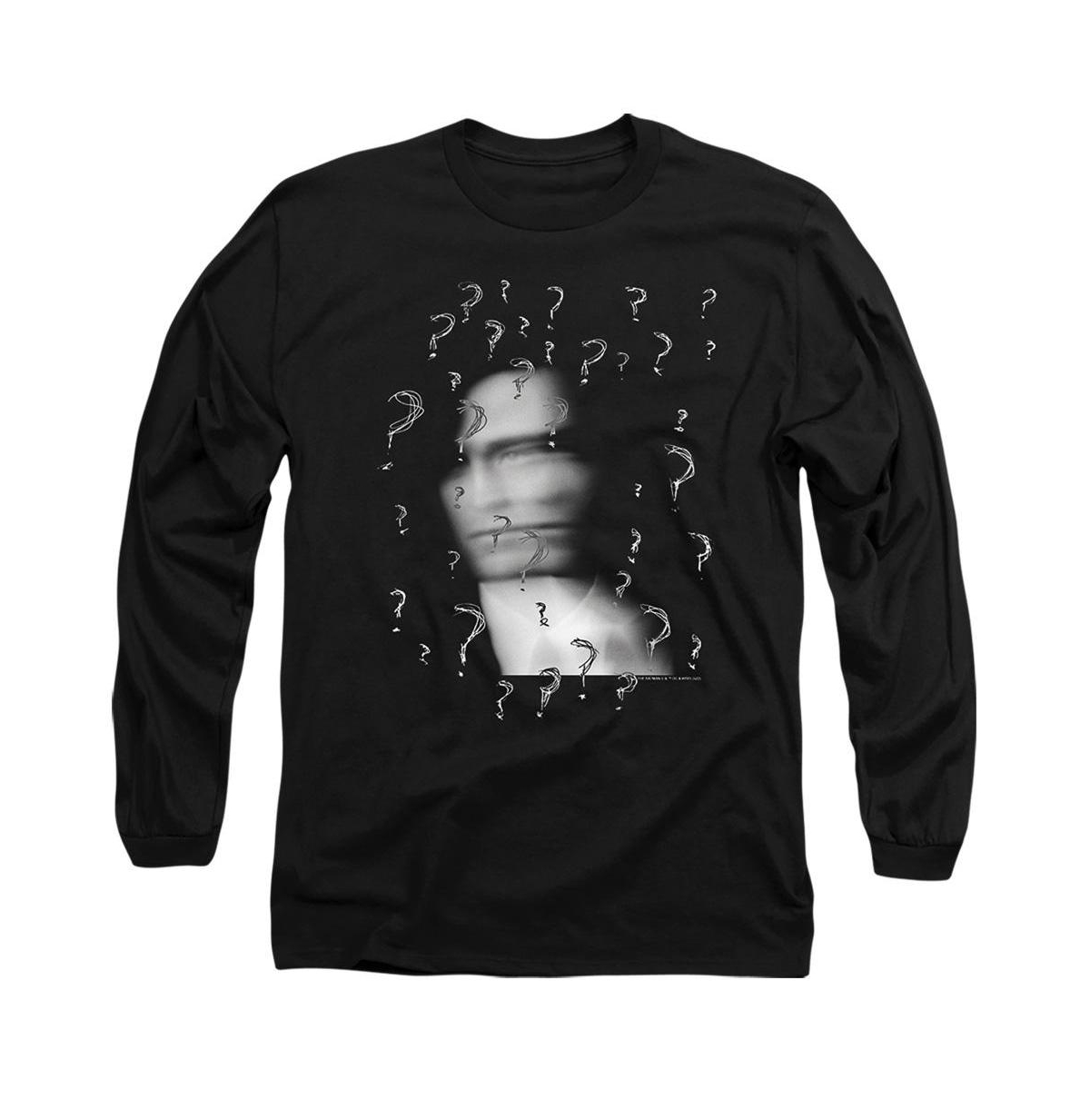 Men's The The Riddler Long Sleeve Adult Tee / T-Shirt - Black