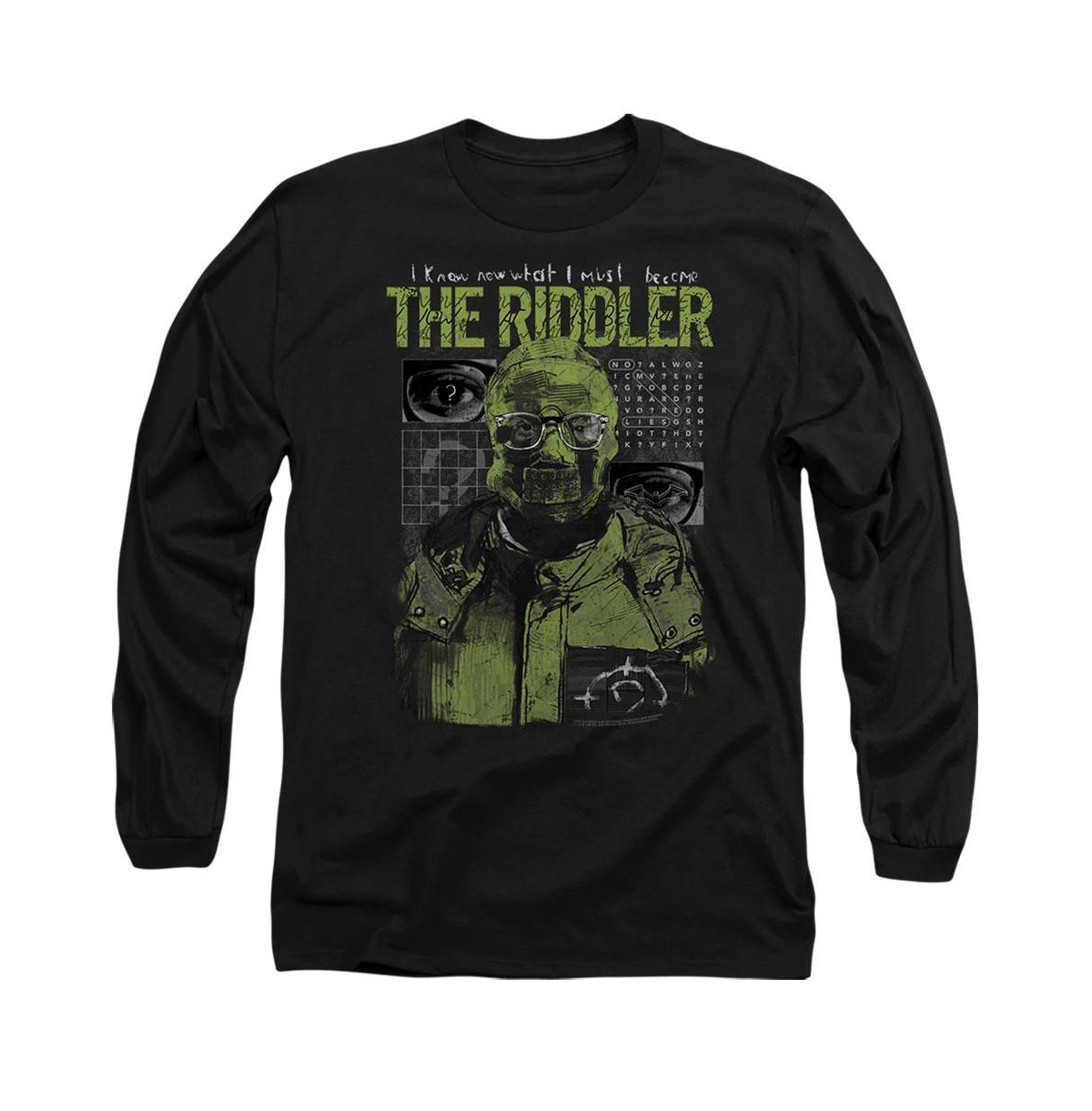 Men's The (2022) Riddler Illustration Long Sleeve Adult T-Shirt - Black