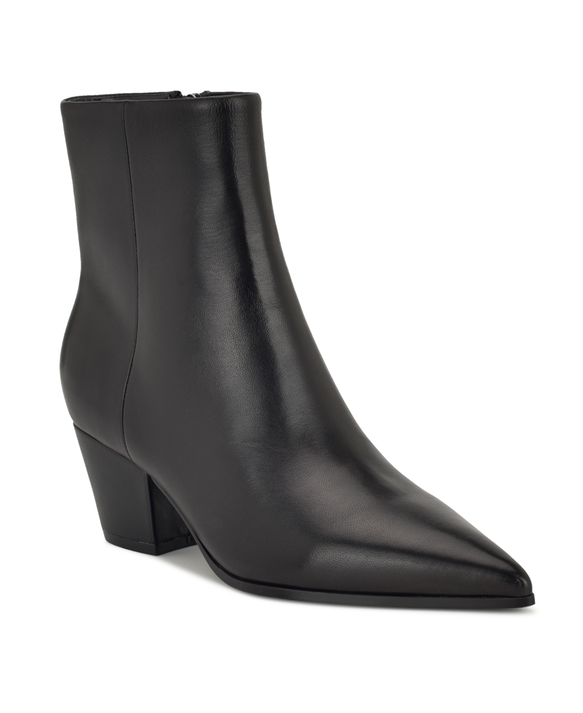 Nine West Women's Savie Leather Block Heel Booties