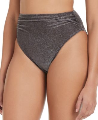 Bar III - Women's Shimmer Core High-Leg Bikini Bottoms, Exclusively at Macy's