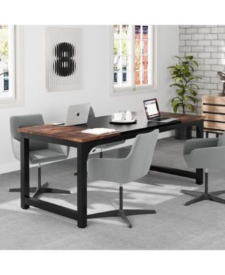 70.86”Executive Desk, Large Office Computer Desk with Thicken Frame, Modern Simple Workstation Business Furniture for Home Office