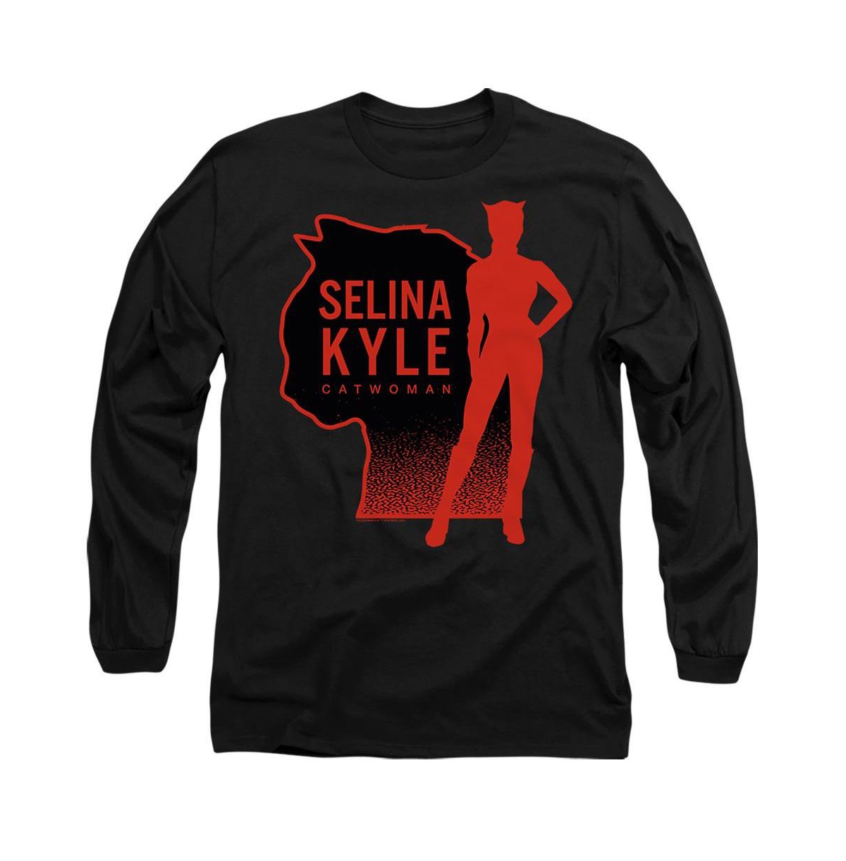Men's The Selina Kyle Catwoman Long Sleeve Adult Tee / T-Shirt - Black