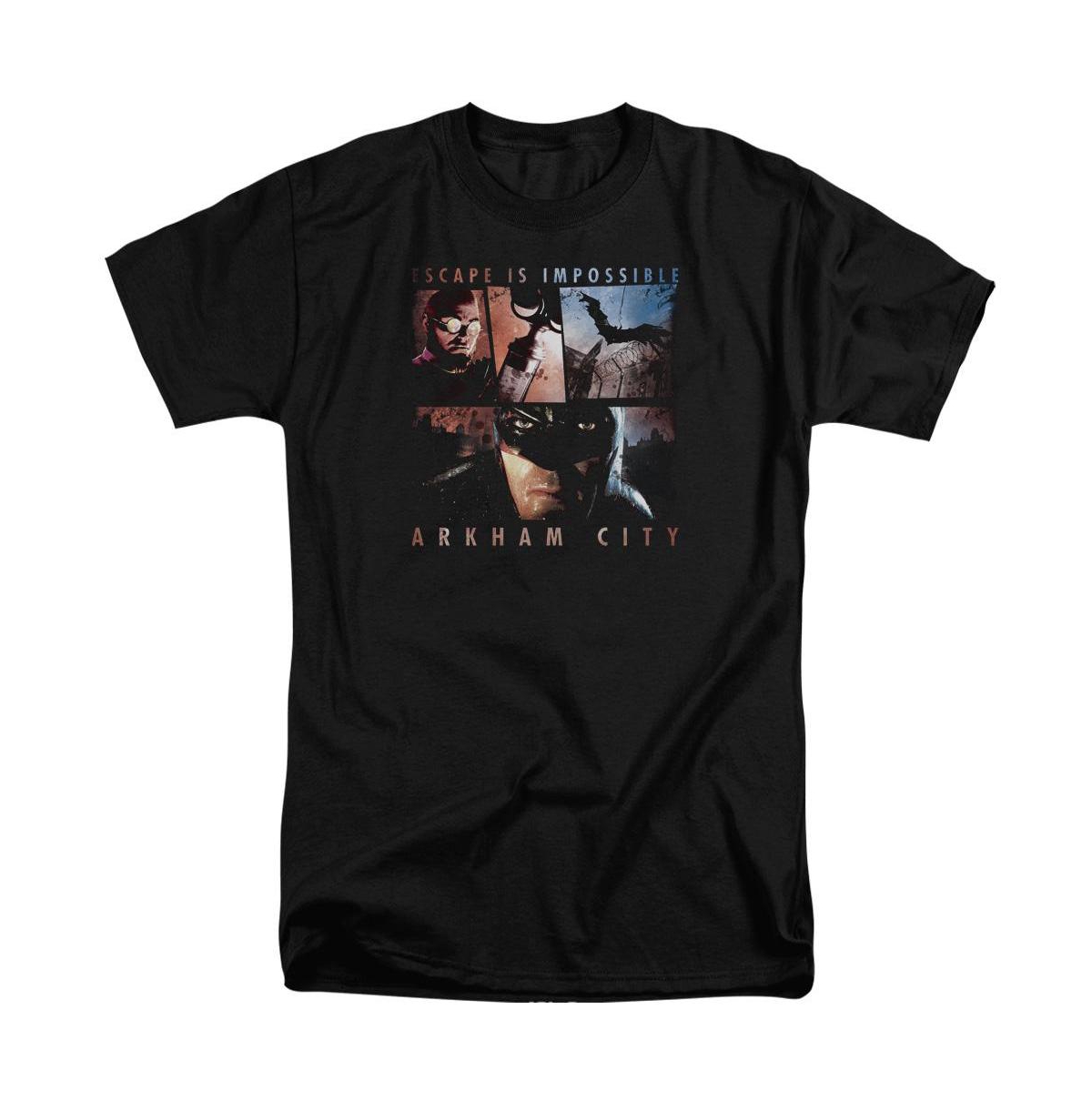 Big & Tall Arkham City Escape Is Impossible Short Sleeve Adult Tee / T-Shirt - Black