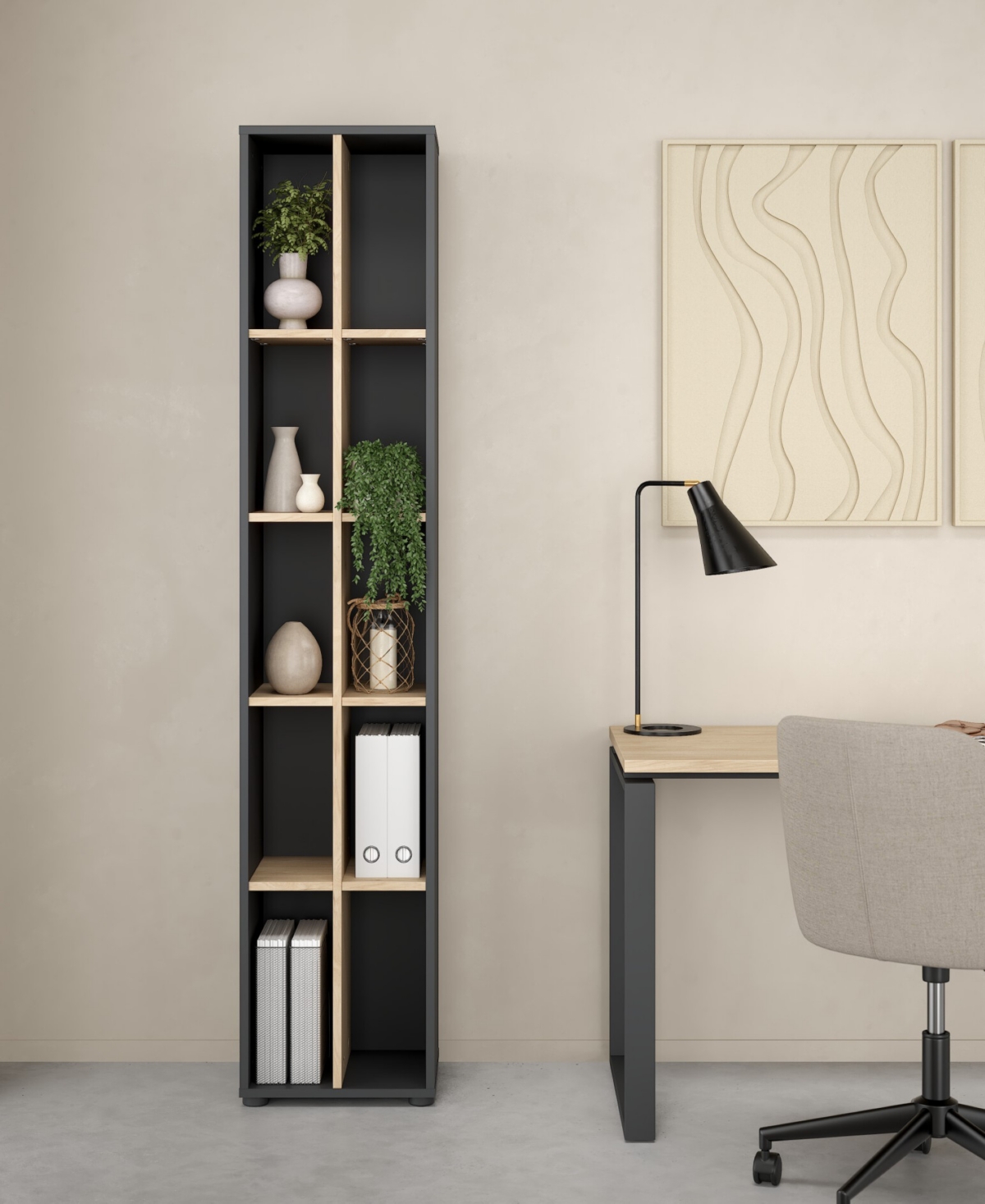 Tvilum 80.59" Wood 10 Shelf Narrow Bookcase