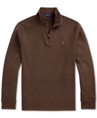 Men's Estate-Rib Cotton Quarter-Zip Pullover