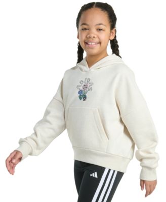 Big Girls Long-Sleeve Heather Multi Graphic Fleece Pullover Hoodie	
