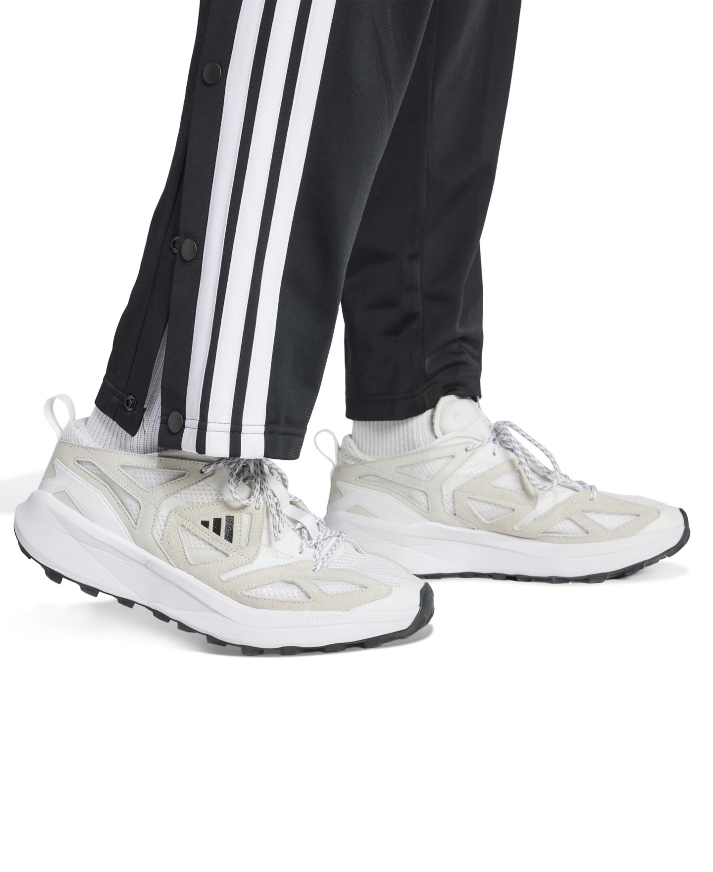 Мужские брюки adidas Stripe Logo Snap, цвет: Чёрный / Белый — фото 2