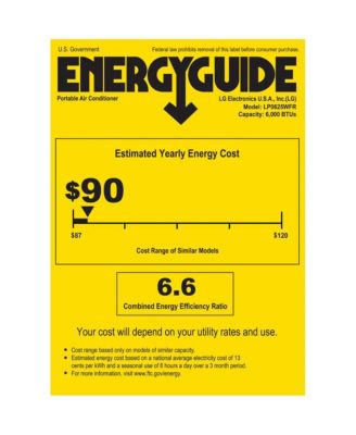 6,000 BTU Portable Air Conditioner with LCD Remote - White