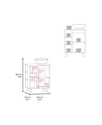 Pinal Bathroom Vanity, Single Door, 8 Storage Shelves