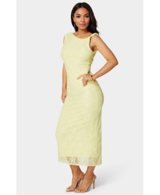 Women's Twist Sleeve Lace Midi Dress