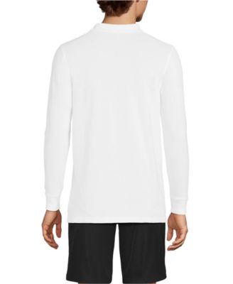 Men's School Uniform Long Sleeve Mesh Polo Shirt