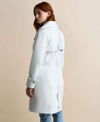 Women's Leather Trench Coat, Created for Macy's