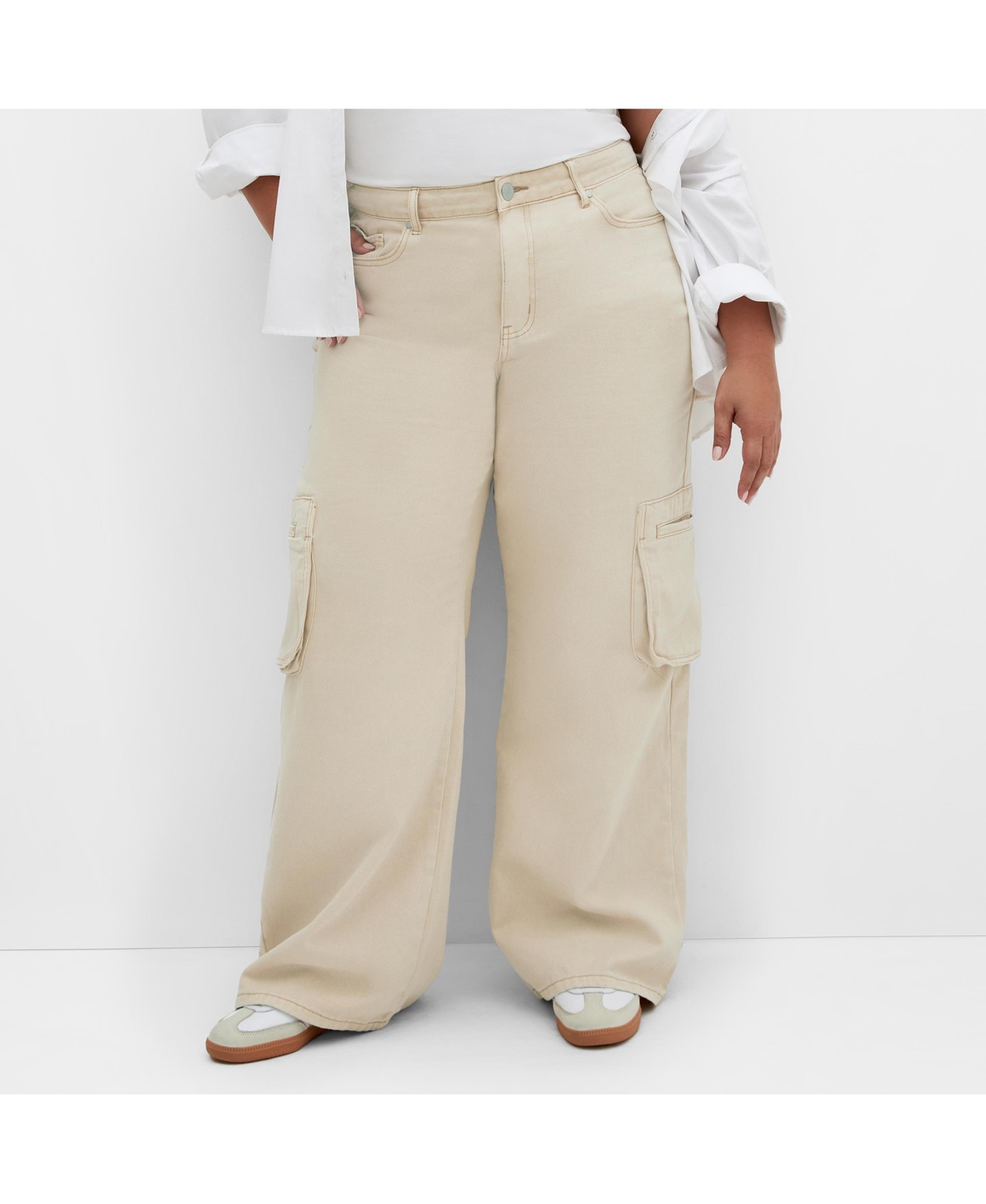 Plus Size Clarence Cargo Denim Pant - Black