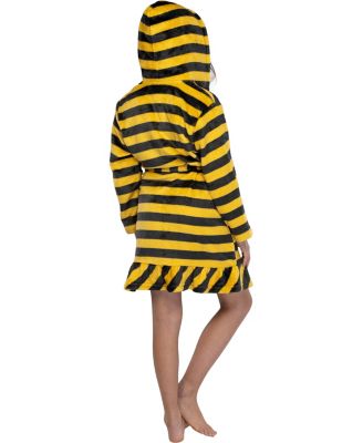 Big Girls Hogwarts Houses Striped Ruffle Fleece Hooded Bathrobe