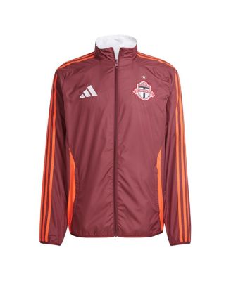 Мужская красно-белая куртка Adidas Toronto FC 2025 Anthem с реверсивной застежкой на молнию