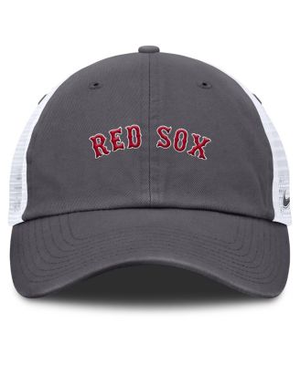 Men's Gray Boston Red Sox Wordmark Club Adjustable Trucker Hat