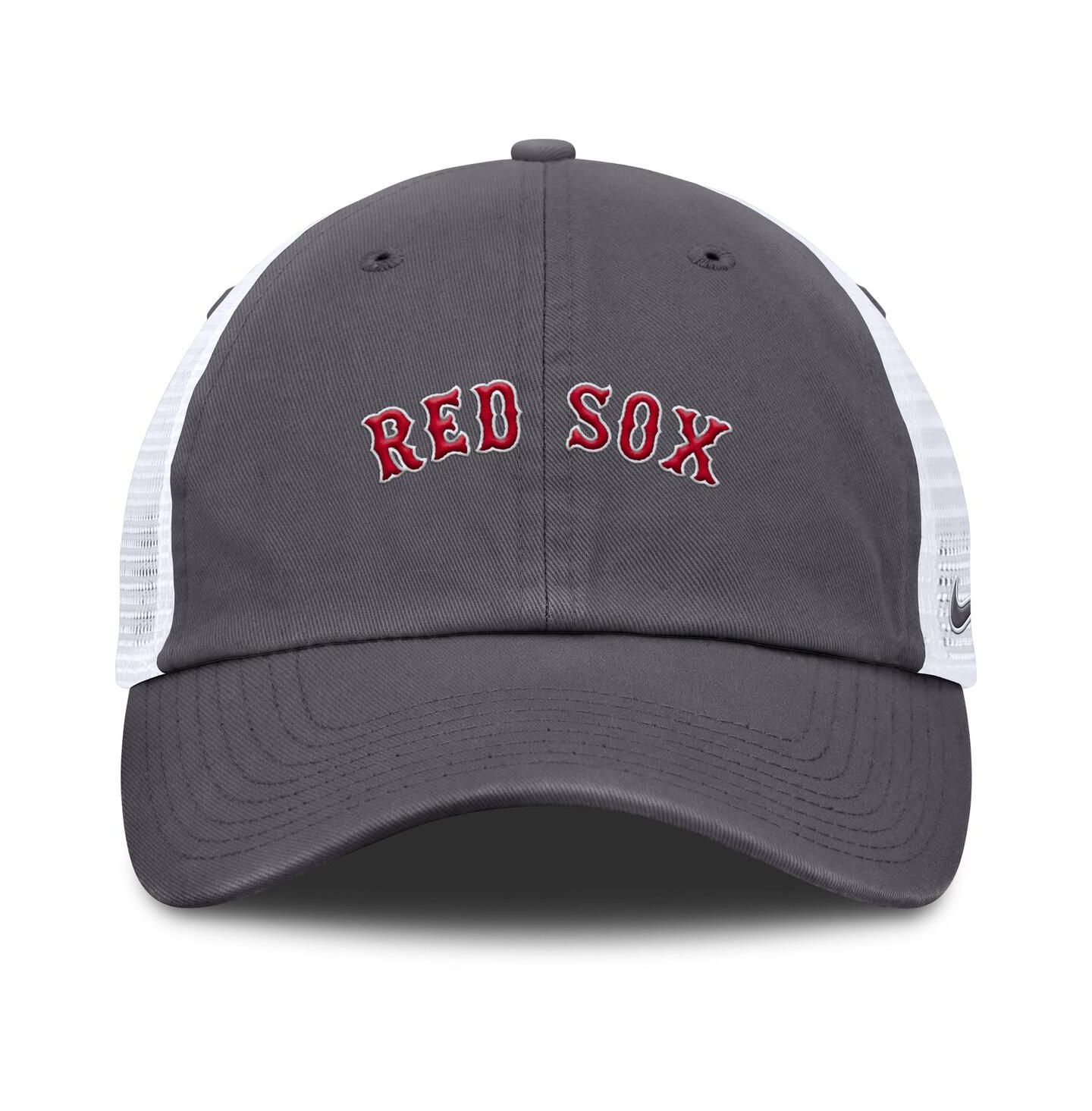 Мужская кепка Nike Gray Boston Red Sox Wordmark Club Adjustable Trucker Hat — фото 2