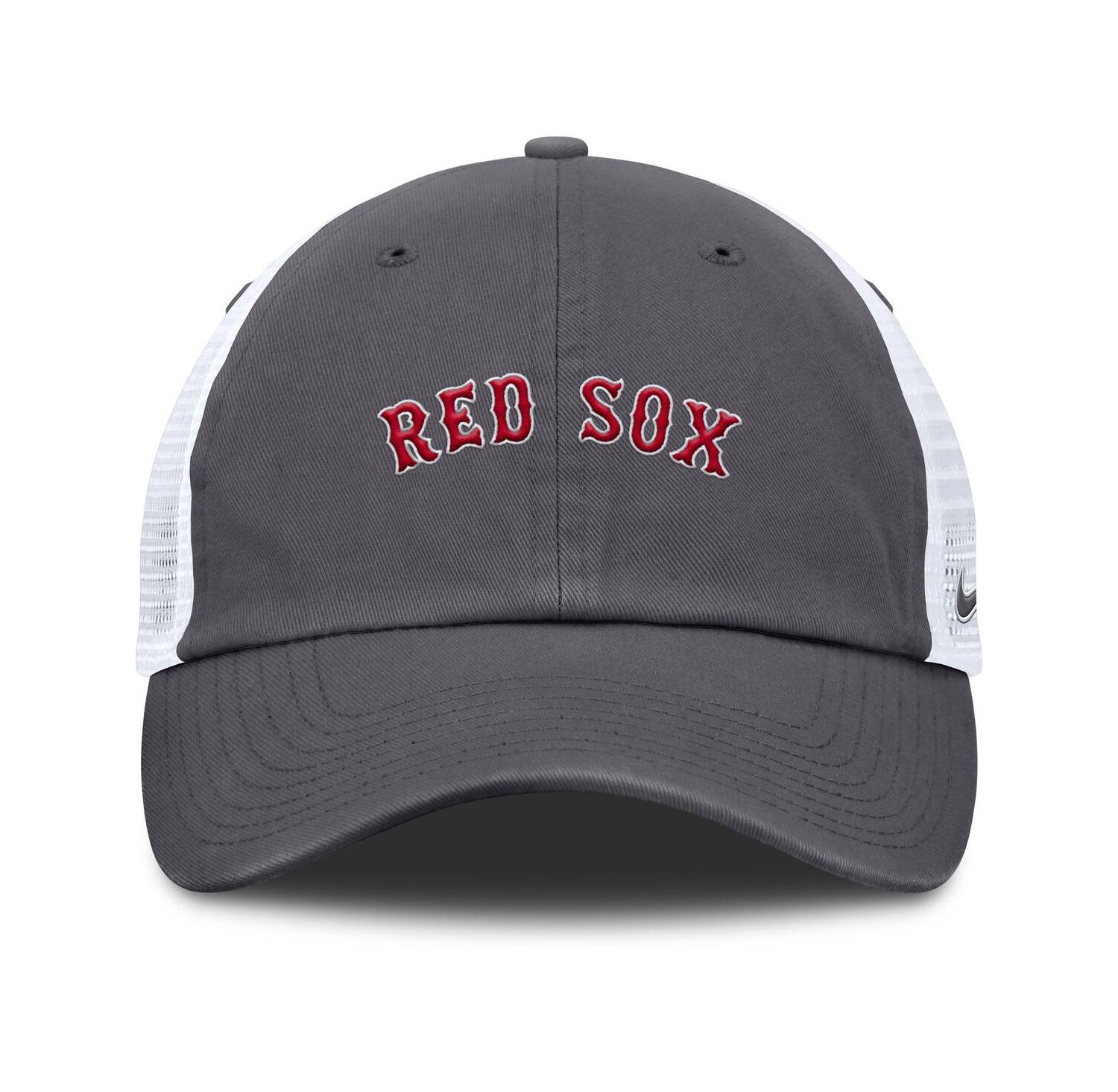 Men's Gray Boston Red Sox Wordmark Club Adjustable Trucker Hat
