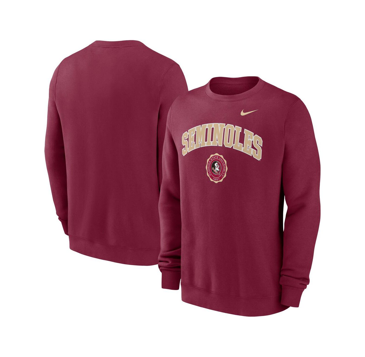Men's Garnet Florida State Seminoles Arched Seal Pullover Sweatshirt