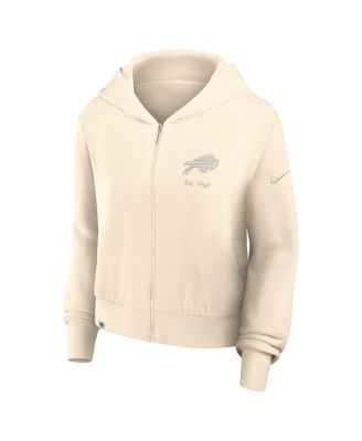 Women's Cream Buffalo Bills Glory Cropped Full-Zip Hoodie
