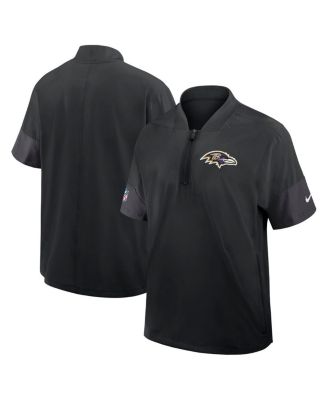 Nike - Men's Black Baltimore Ravens Sideline Short Sleeve Quarter-Zip Performance Coach Jacket