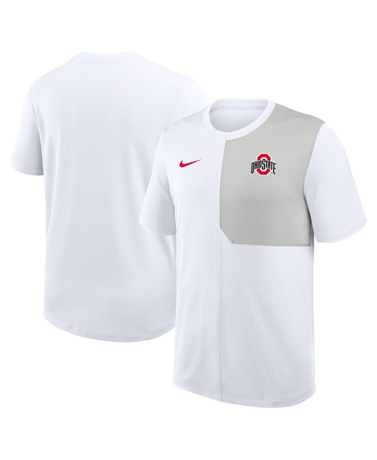 Men's White Ohio State Buckeyes 2025 Sideline Uv Performance Coach T-Shirt - White