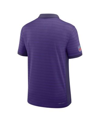 Men's Purple Minnesota Vikings Sideline Victory Stripe Performance Polo Shirt
