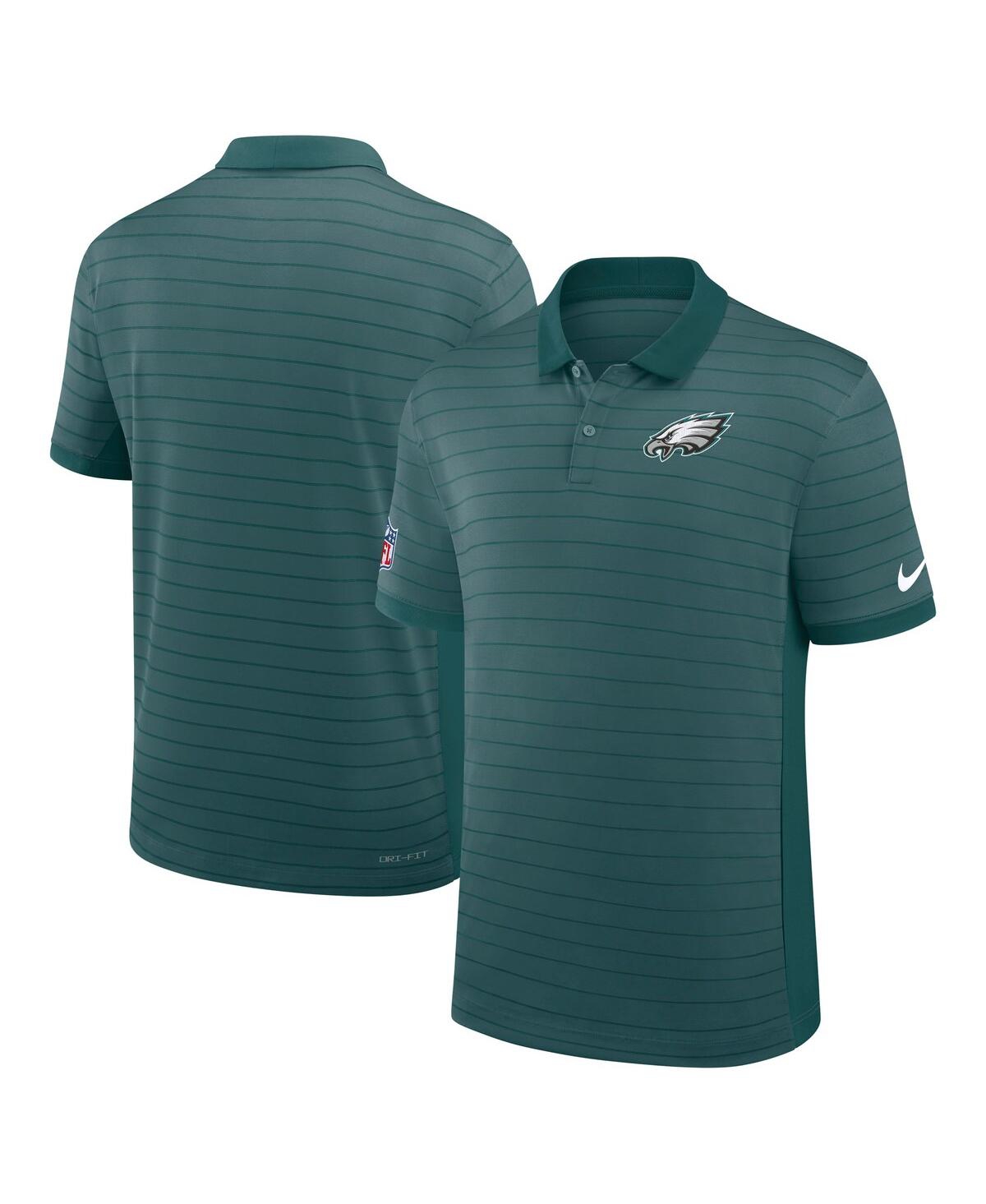 Men's Midnight Green Philadelphia Eagles Sideline Victory Stripe Performance Polo Shirt - Green