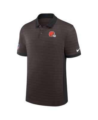 Men's Brown Cleveland Browns Sideline Victory Stripe Performance Polo Shirt