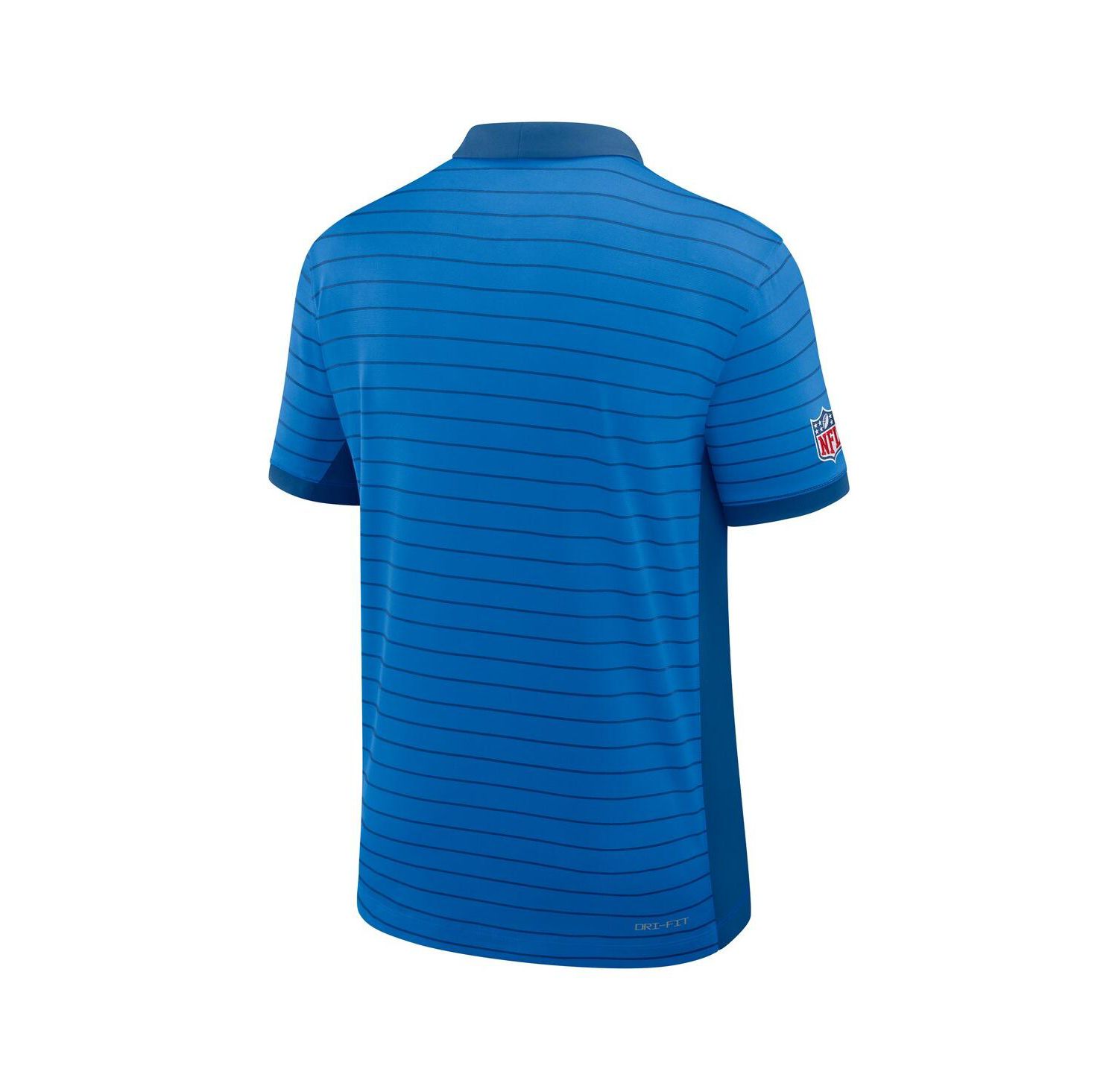 Men's Blue Detroit Lions Sideline Victory Stripe Performance Polo Shirt