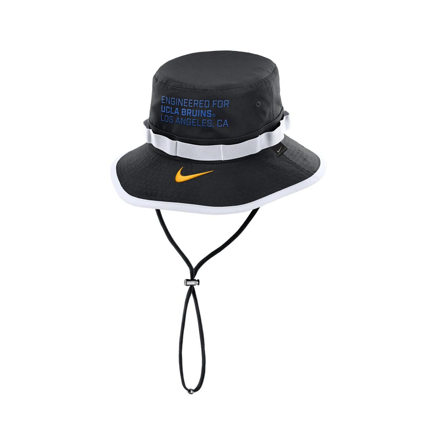Мужская панама Nike Black Ucla Bruins 2025 Sideline Apex Boonie Performance Bucket Hat — фото 2
