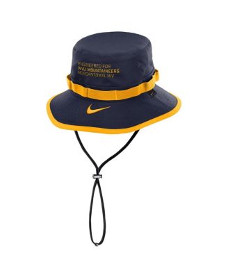 Мужская ковшеобразная шляпа Nike Navy West Virginia Mountaineers 2025 Sideline Apex Boonie Performance