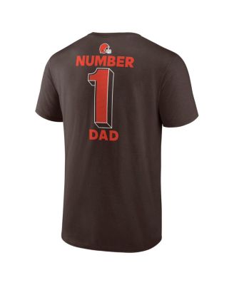 Men's Brown Cleveland Browns 1 Dad Jersey T-Shirt