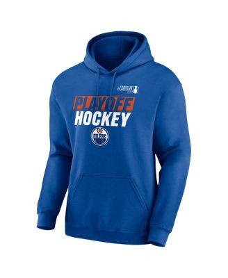 Флисовый пуловер с капюшоном Fanatics Men's Royal Edmonton Oilers 2025 для выхода в плей-офф Кубка Стэнли