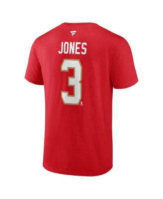 Men's Seth Jones Red Florida Panthers Authentic Stack Name Number T-Shirt