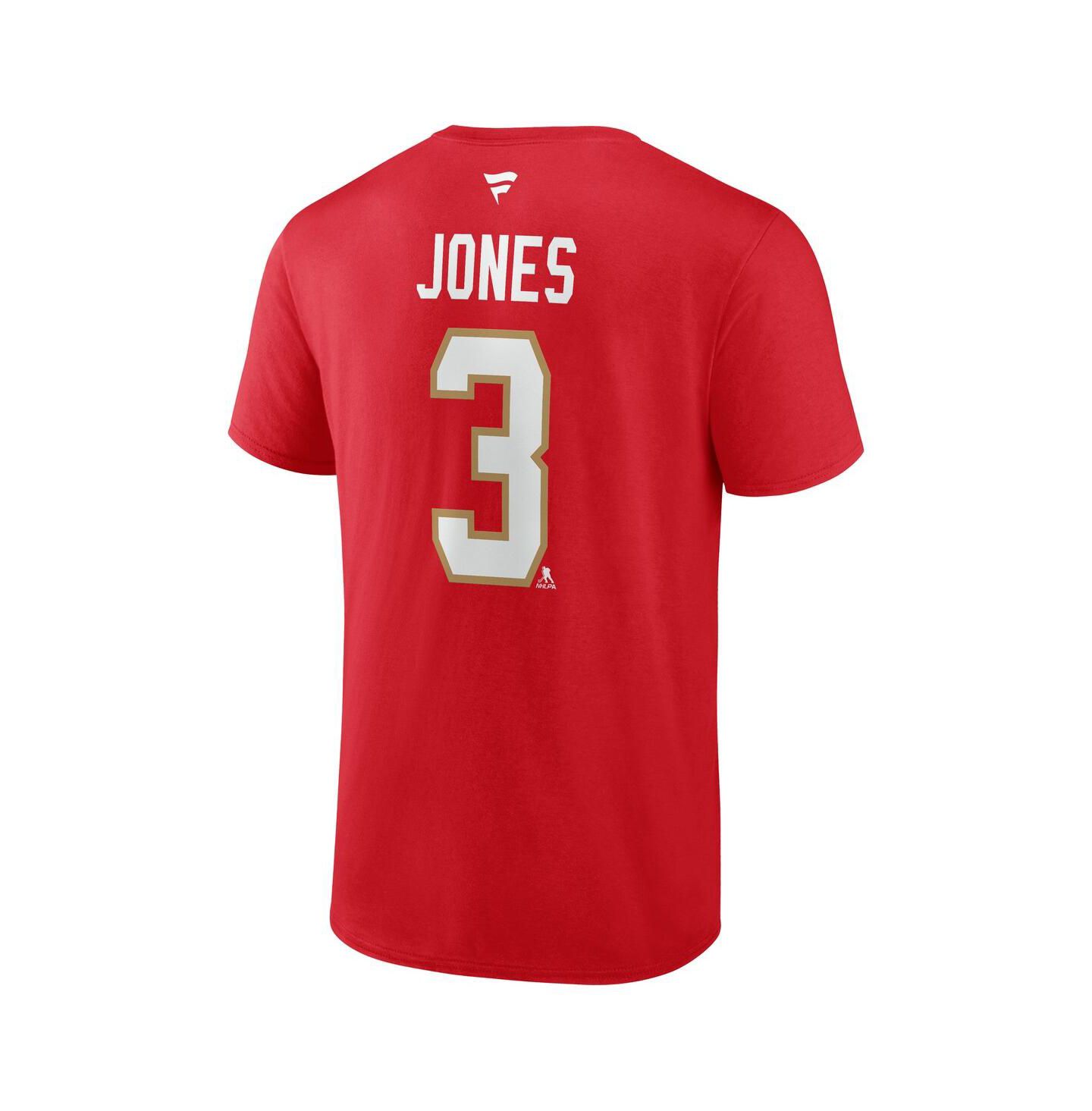 Мужская футболка Fanatics Seth Jones Red Florida Panthers Authentic Stack Name & Number — фото 3