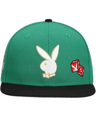 Мужская зеленая регулируемая шляпа Playboy Casino с крышками