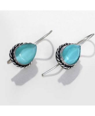 Teardrop-Stone Drop Earrings