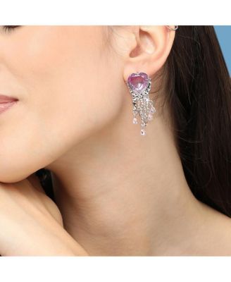 Heart-Stone Drop Earrings