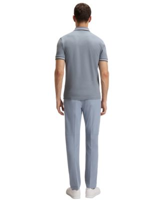 Мужская приталенная рубашка поло из стрейч-хлопка BOSS by Hugo Boss