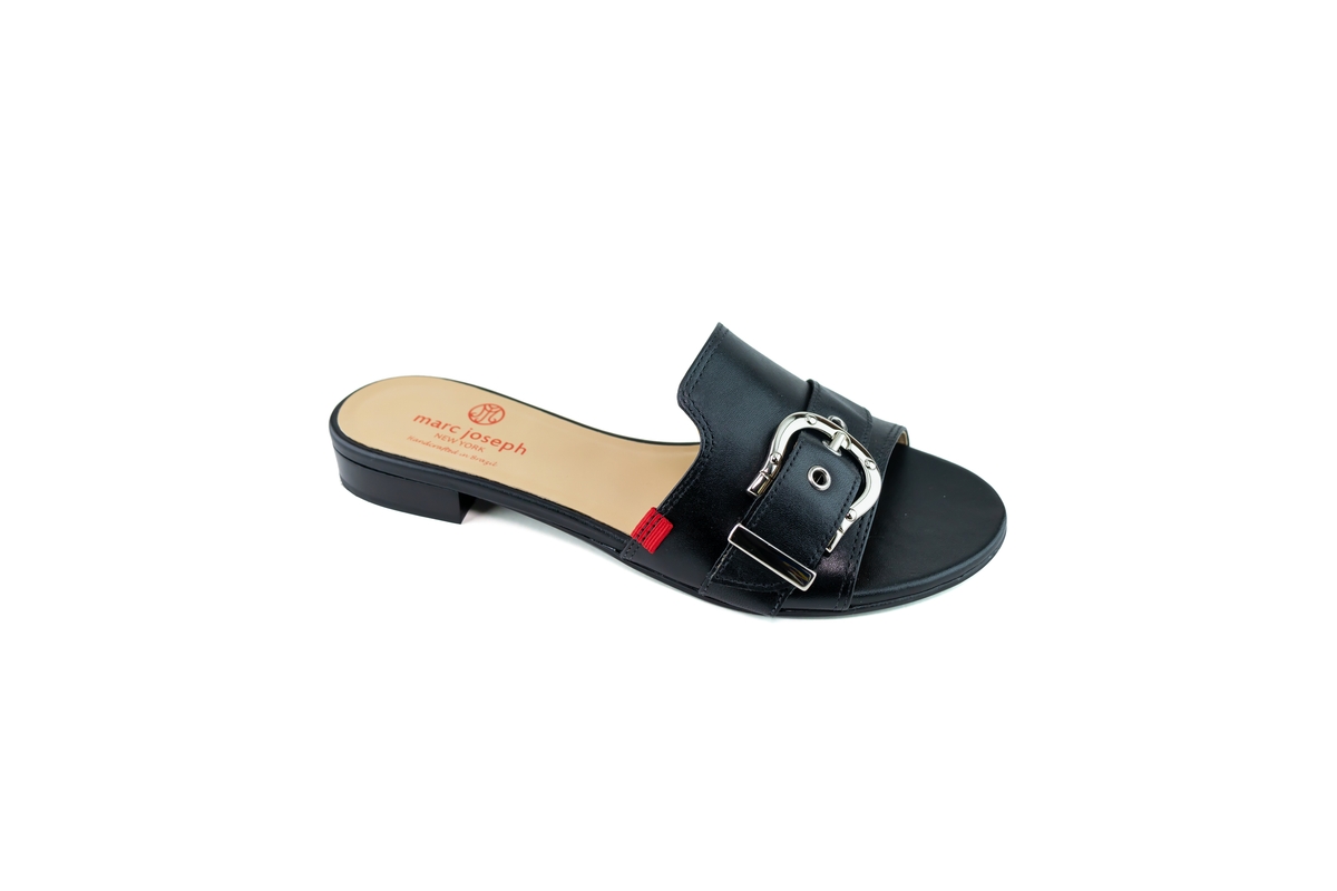 Womens Slip On Rocehlle Place Sandals - Black napa soft