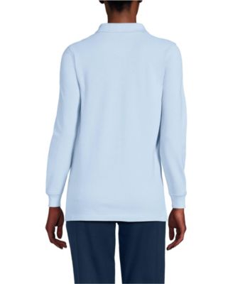 Women's School Uniform Long Sleeve Mesh Polo Shirt