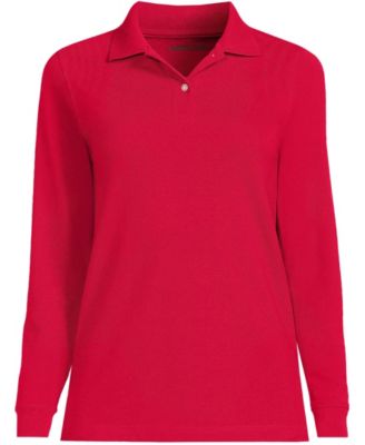 Women's School Uniform Long Sleeve Mesh Polo Shirt