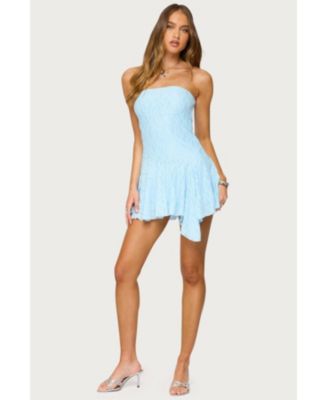 Women's Elaia Asymmetric Strapless Lace Mini Dress