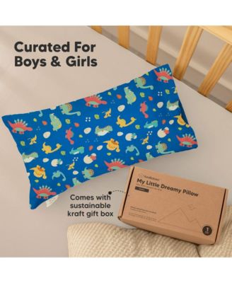 Buddy Toddler Pillow with Pillowcase, 10X18 Soft Cotton Toddler Pillows for Sleeping, Kids Pillow