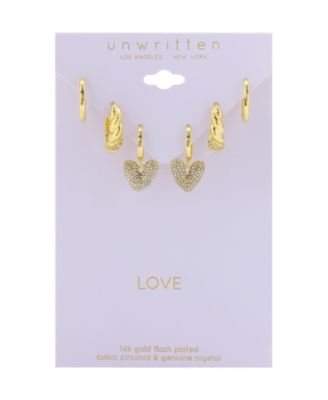 Crystal Trio Huggie Hoop Earring Set