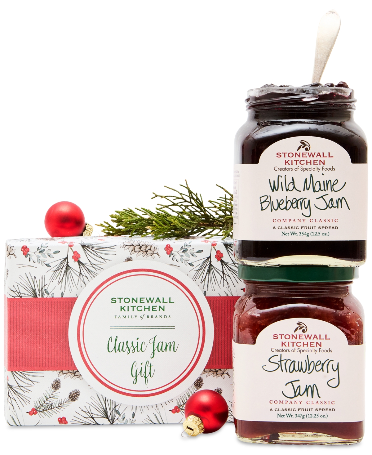 Stonewall Kitchen Holiday Classic Jam Collection Gift Box, 2 Piece Set