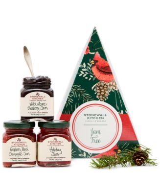 Stonewall Kitchen Holiday Jam Tree Gift Box, 3 Piece Set - Macy's
