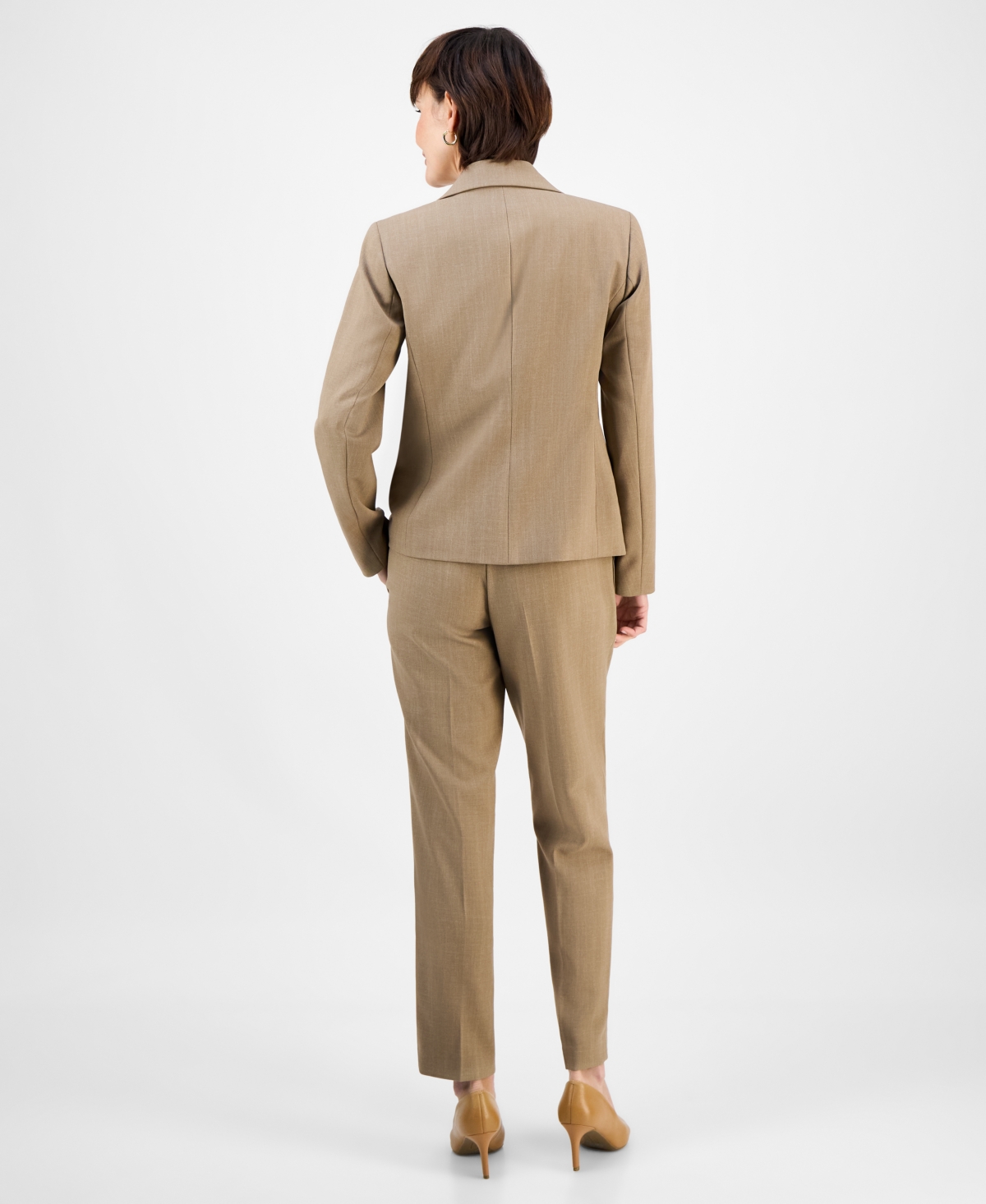 Le Suit Women's Notch-collar One-button Pantsuit In Multi